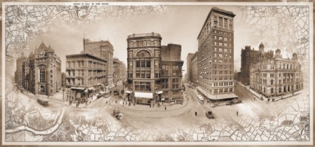 Фотопанно на флизе Городские истории